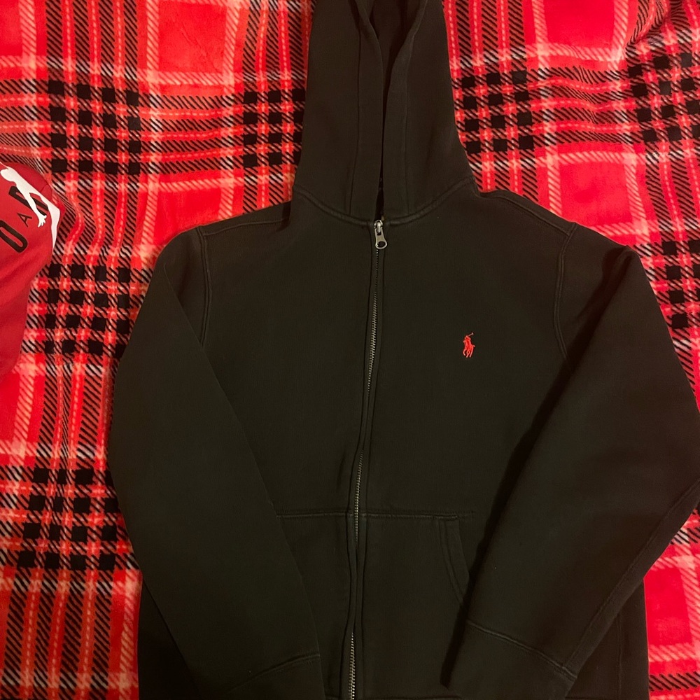 Kids Large polo hoodie, smoke free home